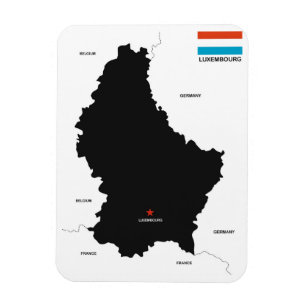 Imán bandera de mapa político del país de luxemburgo