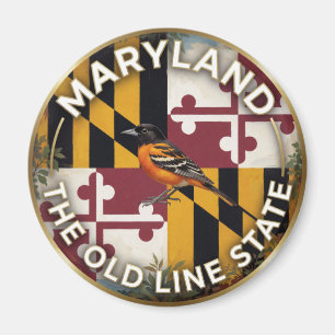 Imán Bandera de Maryland y patrimonio del orióle de Bal