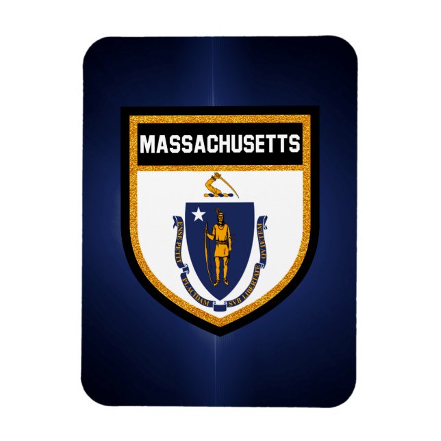 Imán Bandera de Massachusetts (Vertical)