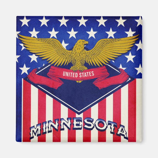 Imán Bandera de Minnesota USA (Frente)