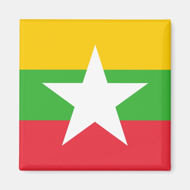 Imán Bandera de Myanmar (Birmania) (Frente)