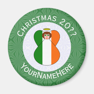 Imán Bandera de Navidad de Ángel Irlandés Personalizada