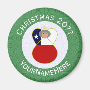 Imán Bandera de Navidad personalizada Chile Abuela Ange