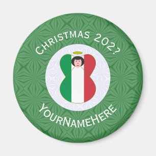 Imán Bandera de Navidad personalizada del ángel italian