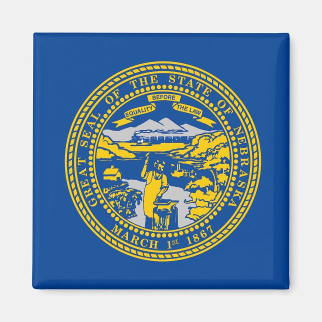 Imán Bandera de Nebraska (Frente)