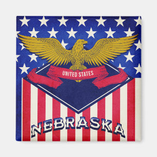 Imán Bandera de Nebraska USA