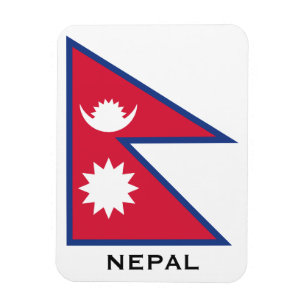 Imán Bandera de Nepal del texto del personalizado