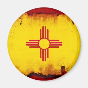 Imán Bandera de New México del estilo del Grunge