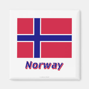 Imán Bandera de Noruega con nombre