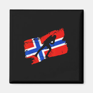 Imán Bandera de Noruega de Biatlón Esquina de Norweigan