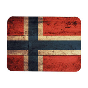 Imán Bandera de Noruega de madera