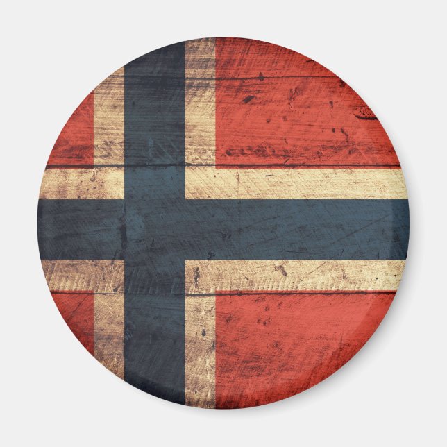 Imán Bandera de Noruega de madera (Frente)