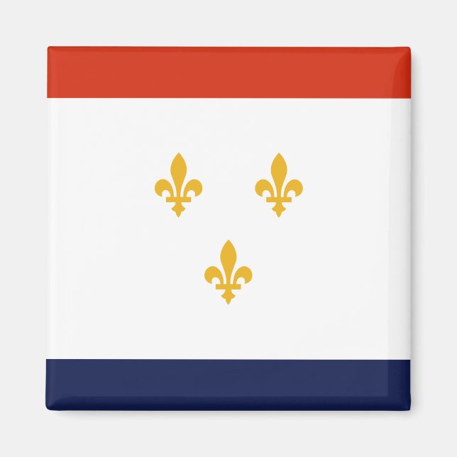 Imán Bandera de Nueva Orleans (Luisiana, Estados Unidos (Frente)