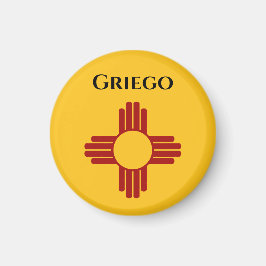 Imán Bandera de Nuevo México con el símbolo Zia