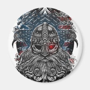 Imán Bandera de Odin ravens y espadas Viking Mythology 