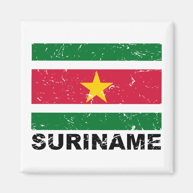 Imán Bandera de onda de Surinam (Frente)