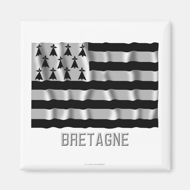 Imán Bandera de ondeo de Bretaña con nombre (Frente)