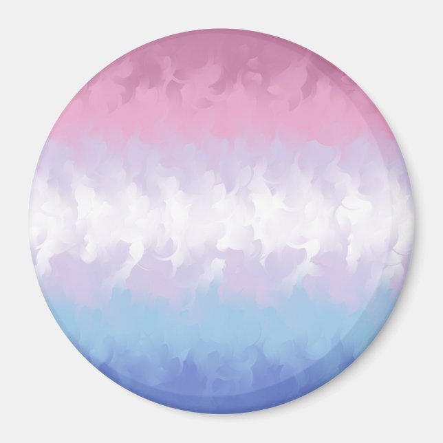 Imán Bandera de Orgullo Bigender Boho Pastel Esponjosa  (Frente)