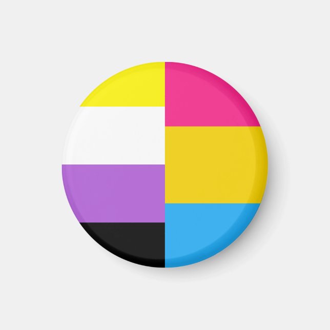 Imán Bandera de orgullo dual pansexual no binario (Frente)