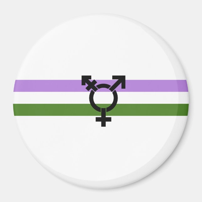 Imán Bandera de orgullo Genderqueer (Frente)