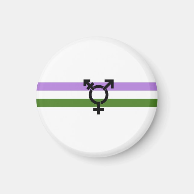 Imán Bandera de orgullo genderqueer (Frente)
