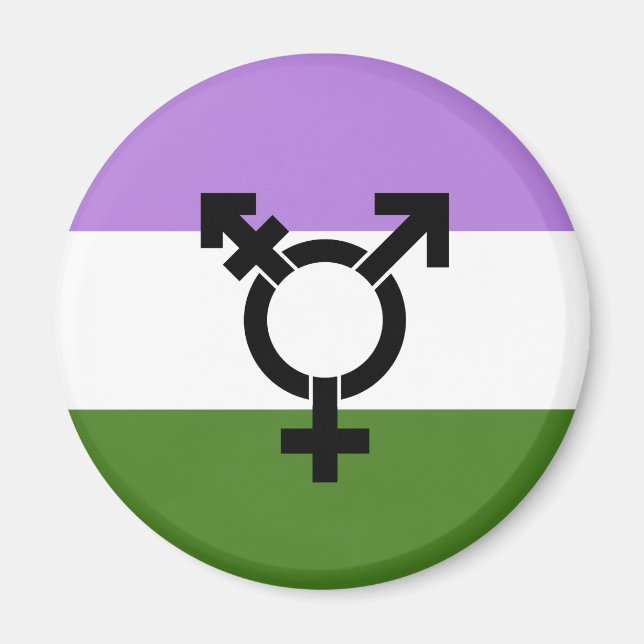Imán Bandera de orgullo Genderqueer (Frente)