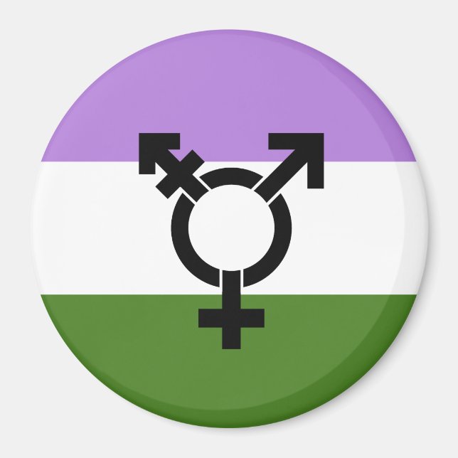 Imán Bandera de orgullo genderqueer (Frente)