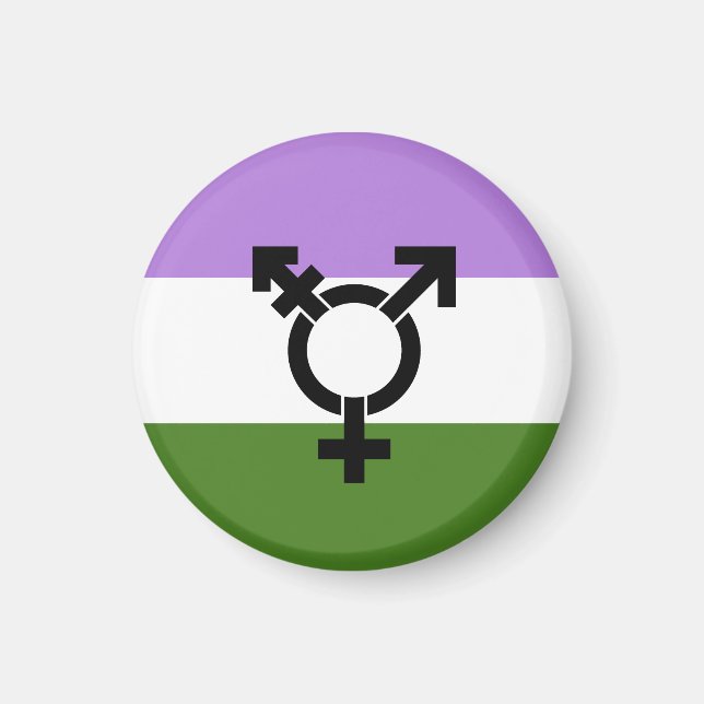 Imán Bandera de orgullo genderqueer (Frente)