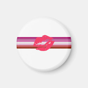 Imán Bandera de orgullo lesbiana de labial