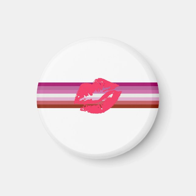 Imán Bandera de orgullo lesbiana de labial (Frente)