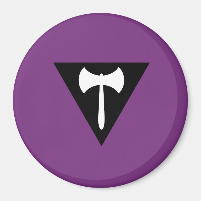 Imán Bandera de orgullo Lesbiana Labrys (Frente)