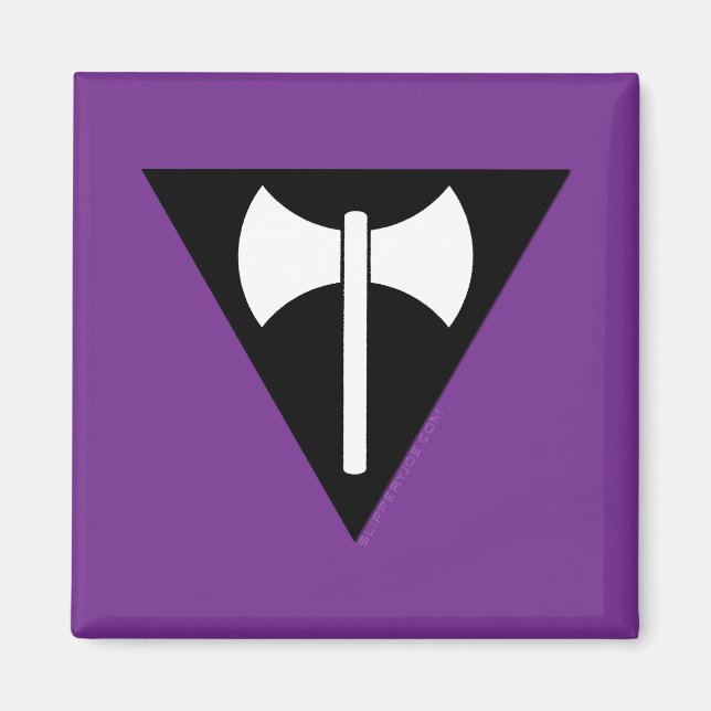 Imán Bandera de orgullo lésbico de SlipperyJoe's Labrys (Frente)