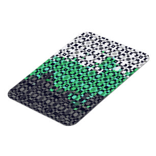 Imán Bandera de orgullo Neutrois abstracta pixelada tri