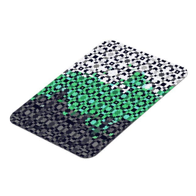 Imán Bandera de orgullo Neutrois abstracta pixelada tri (Lado Izquierdo)