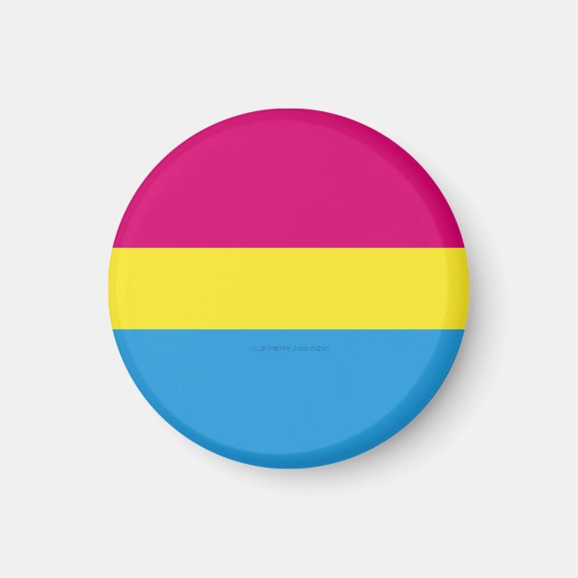Imán bandera de orgullo pansexual SlipperyJoe rosa ámba (Frente)