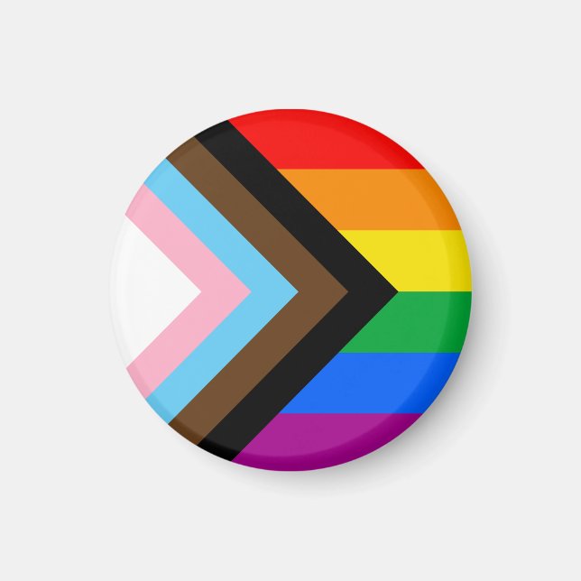 Imán Bandera de Orgullo Progresista LGBTQ+ (Frente)