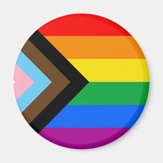 Imán Bandera de Orgullo Progresista LGBTQ+ (Frente)