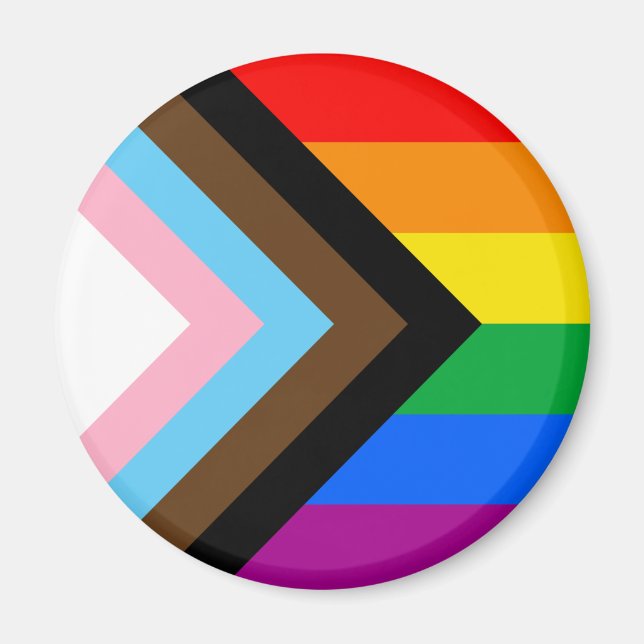 Imán Bandera de Orgullo Progresista LGBTQ+ (Frente)