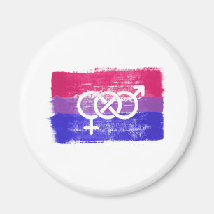 IMÁN BANDERA DE ORGULLO SÍMBOLO BISEXUAL PINTADA