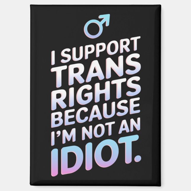 Imán Bandera de orgullo trans aliado de apoyo transgéne (Anverso)