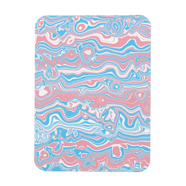 Imán Bandera de Orgullo Trans Trippy Boho Groovy Rayas  (Vertical)