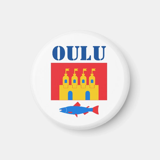 Imán Bandera de Oulu, Finlandia (Frente)
