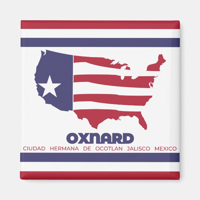 Imán Bandera de Oxnard (California) (Frente)