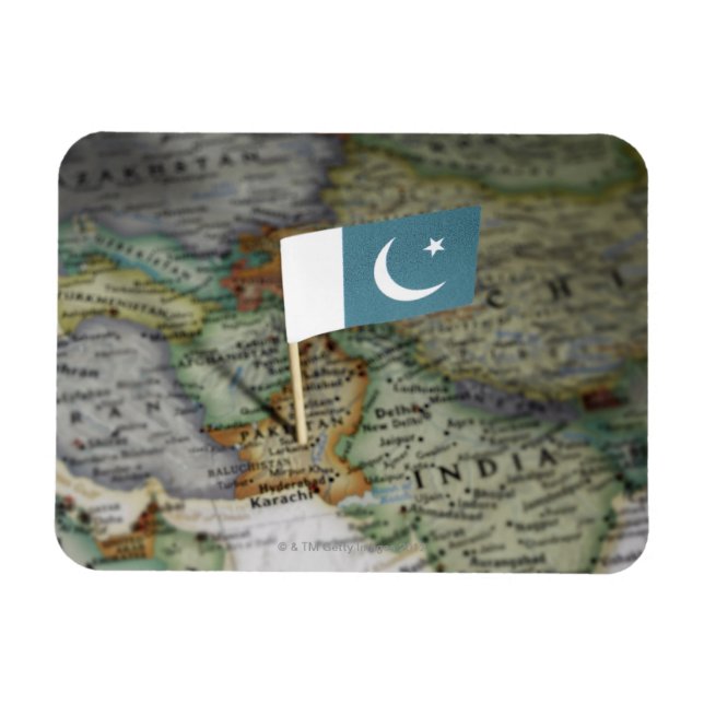 Imán Bandera de Pakistán en el mapa (Horizontal)