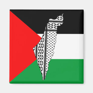 Imán Bandera de Palestina y mapa con el modelo de Keffi