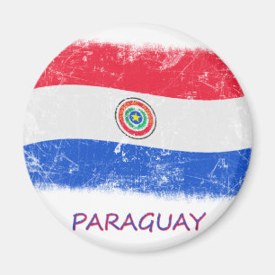 Imán Bandera de Paraguay del Grunge