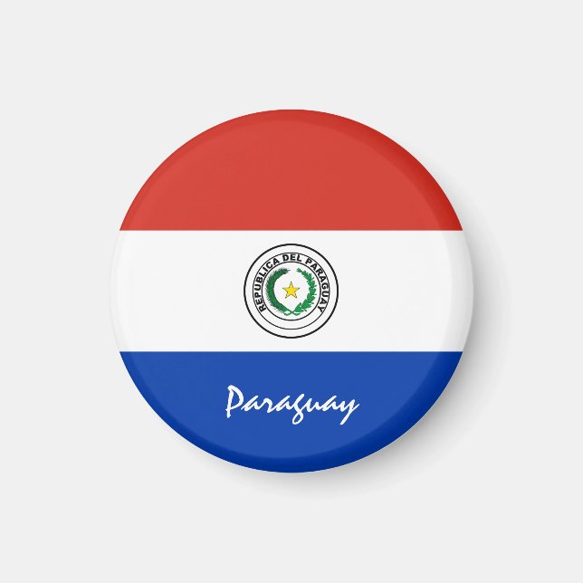 Imán Bandera de Paraguay y Sudamérica - hinchas de viaj (Frente)