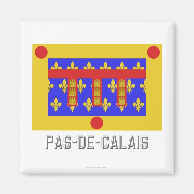 Imán Bandera de Pas-de-Calais con nombre (Frente)