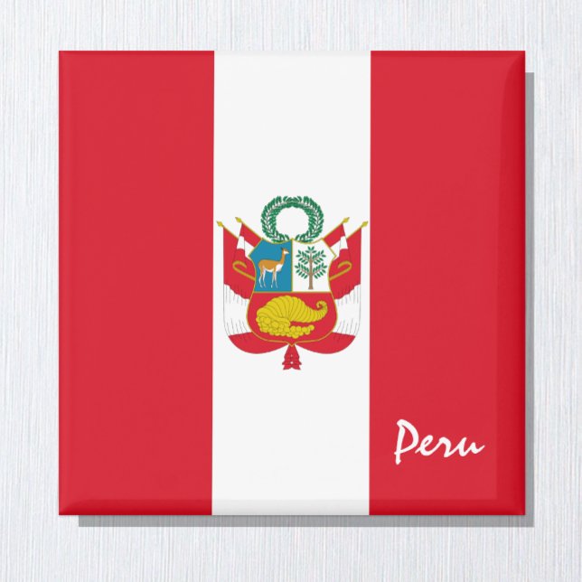 Imán Bandera de Perú y hinchas de deportes/vacaciones d (Subido por el creador)