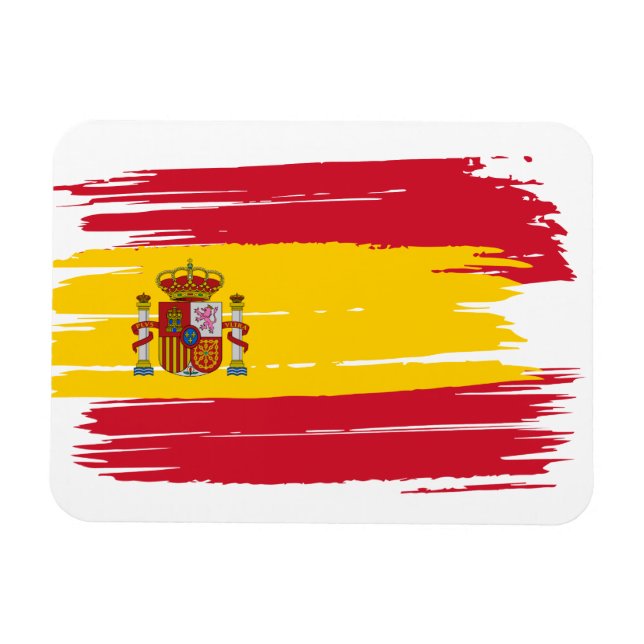 Imán Bandera de Pincel de España (Horizontal)